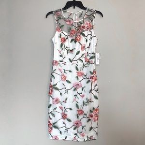 Premier Amour Floral Sleeveless Lace Sheath Dress